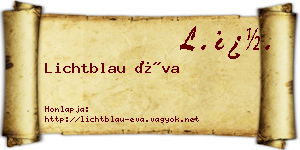 Lichtblau Éva névjegykártya